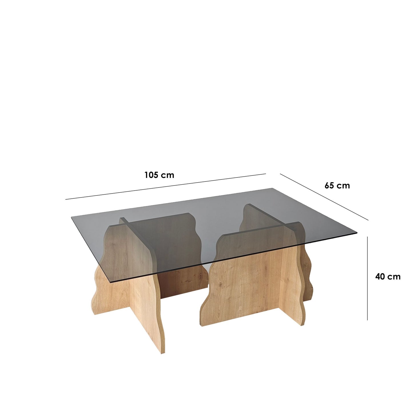 Τραπεζάκι Σαλονιού Δρυς Sapphire - Καπνιστό 105 x 65 x 40 εκ GR552NOS1492