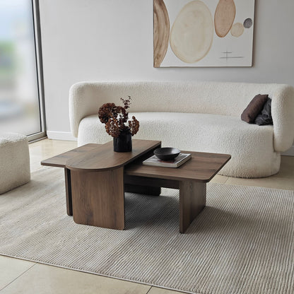 Τραπεζάκι Σαλονιού Set Μπρονζέ - Καρυδί 82 x 60 x 35 εκ GR552NOS1494