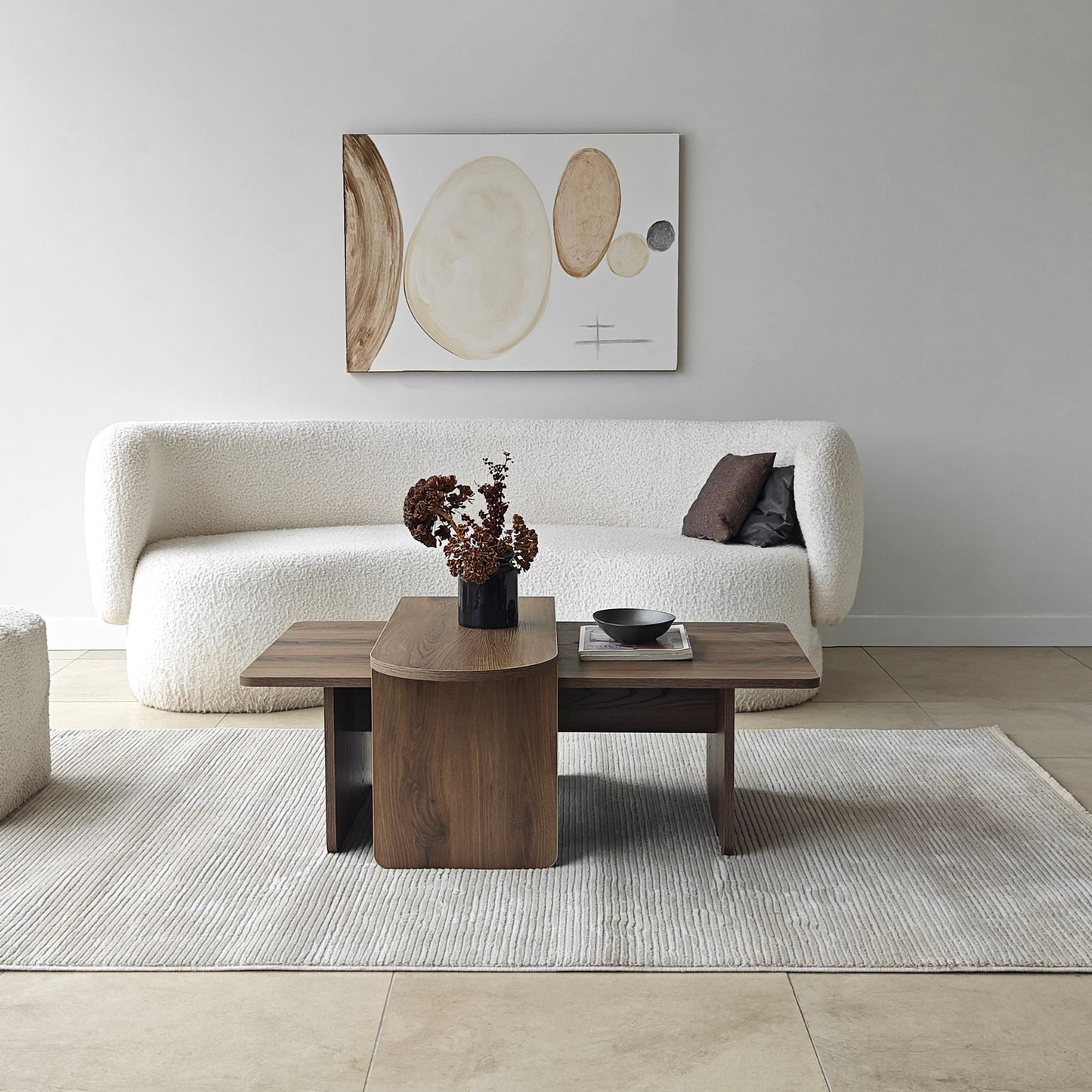 Τραπεζάκι Σαλονιού Set Μπρονζέ - Καρυδί 82 x 60 x 35 εκ GR552NOS1494