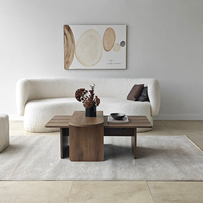 Τραπεζάκι Σαλονιού Set Μπρονζέ - Καρυδί 82 x 60 x 35 εκ GR552NOS1494