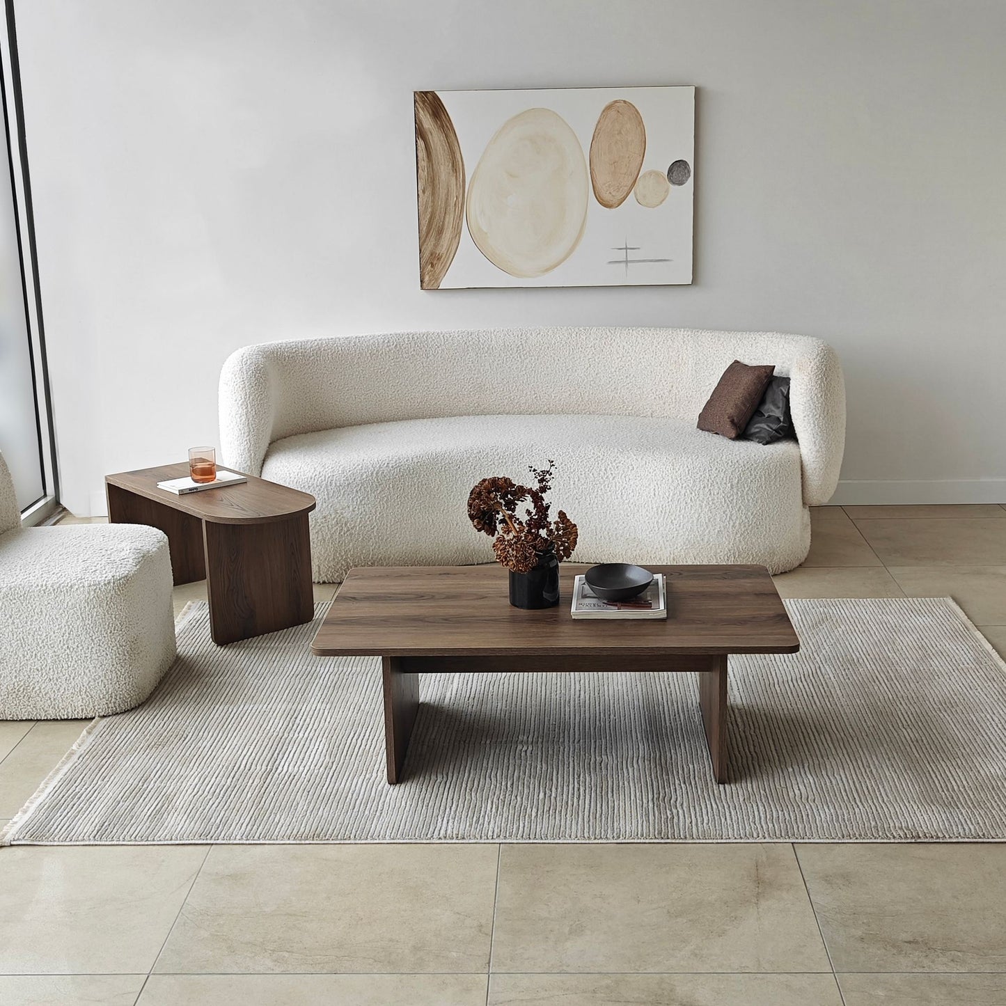 Τραπεζάκι Σαλονιού Set Μπρονζέ - Καρυδί 82 x 60 x 35 εκ GR552NOS1494