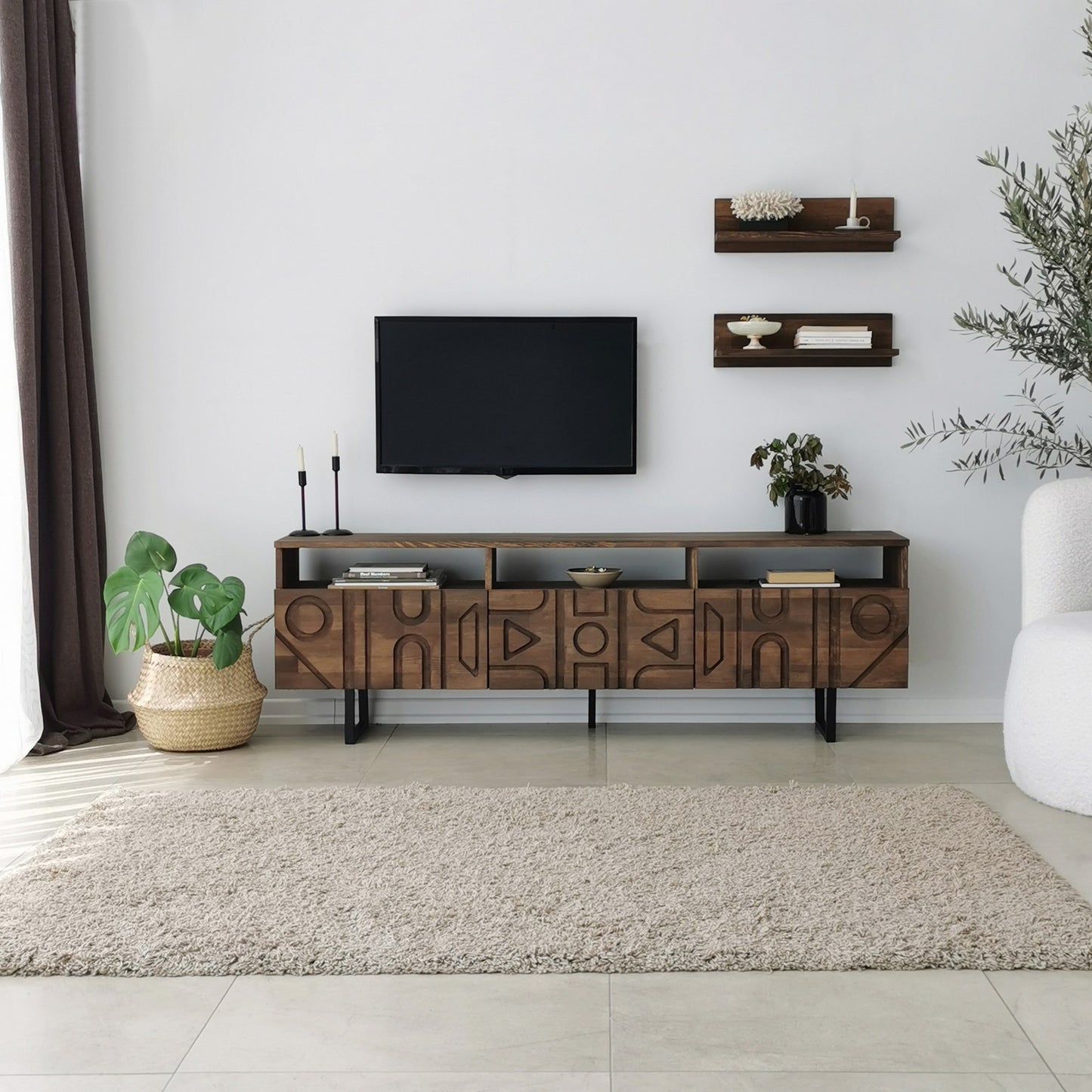 Έπιπλο Τηλεόρασης TV Βάση Σύνθεση Καρυδί | 552NOS1522