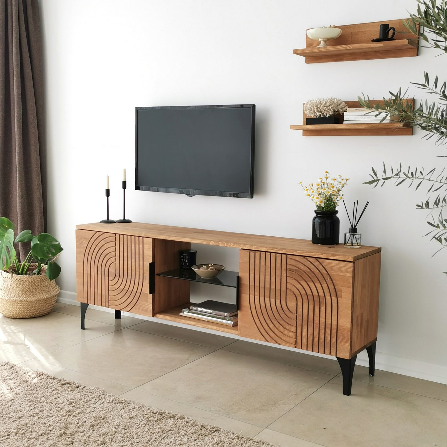 Έπιπλο Τηλεόρασης TV Βάση Σύνθεση Δρυς | 552NOS1525