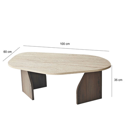Τραπεζάκι Σαλονιού Travertine - Καρυδί 100 x 60 x 35 εκ GR552NOS1710