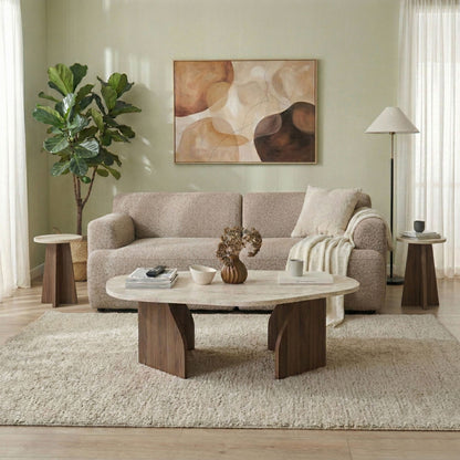 Τραπεζάκι Σαλονιού Travertine - Καρυδί 100 x 60 x 35 εκ GR552NOS1710