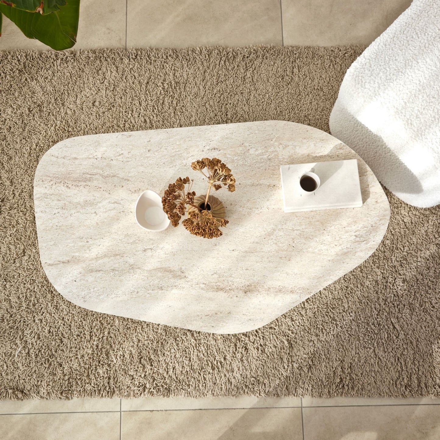 Τραπεζάκι Σαλονιού Travertine - Καρυδί 100 x 60 x 35 εκ GR552NOS1710