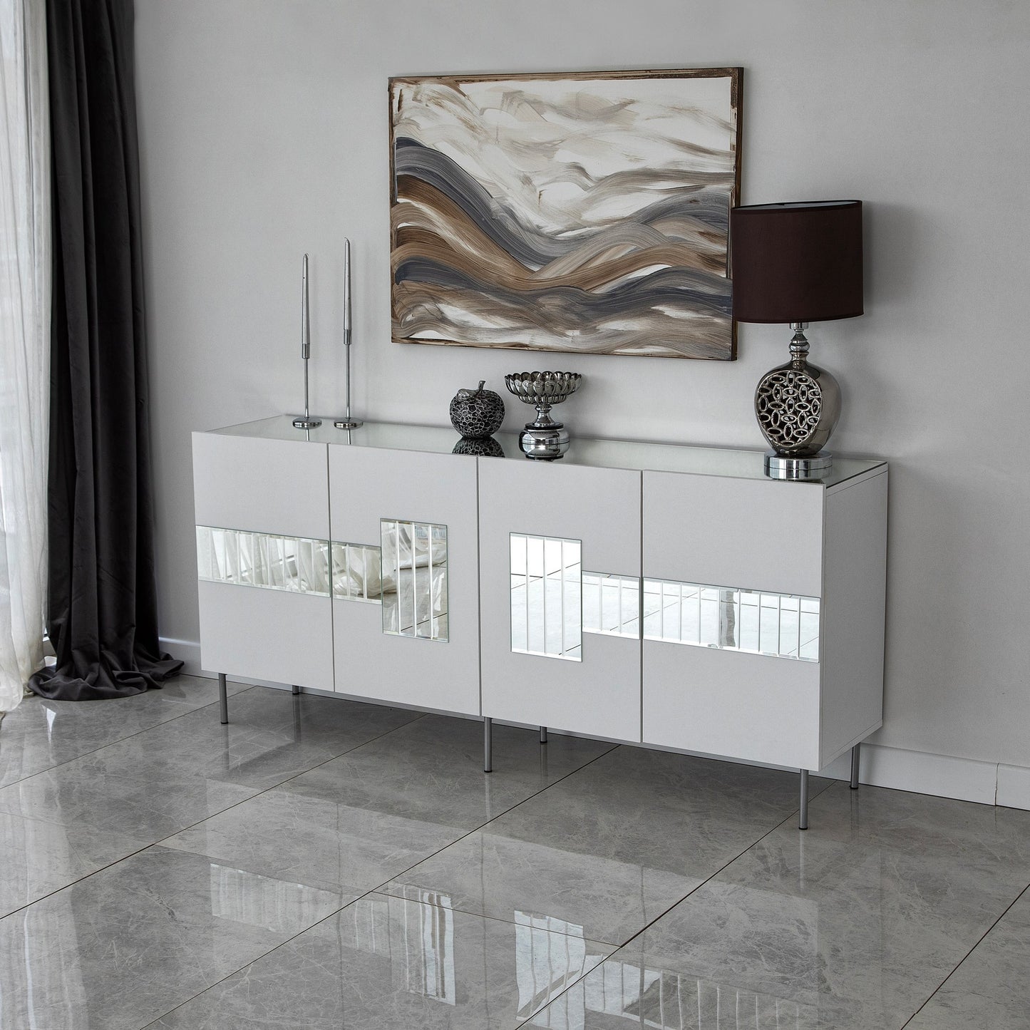 Μπουφές Λευκό
Ασημί 180x40x80cm | 552NOS1803