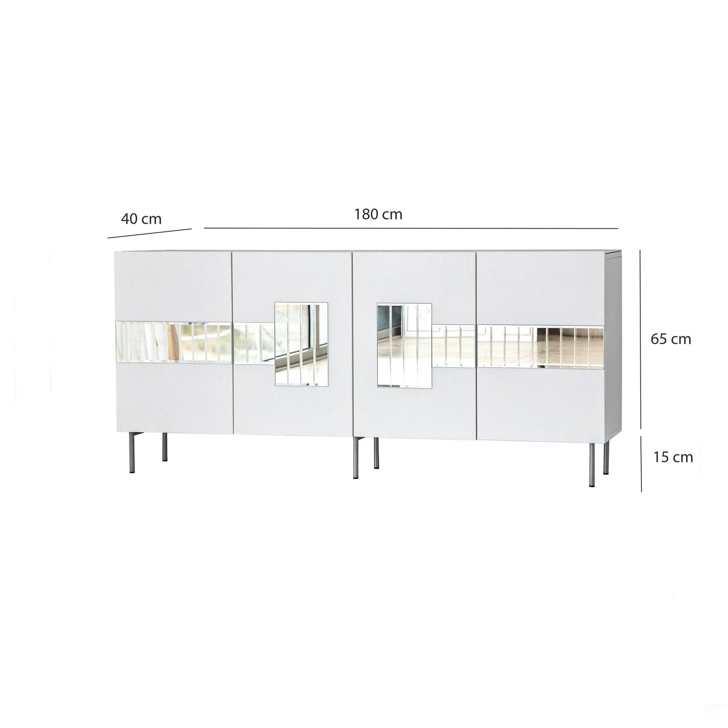 Μπουφές Λευκό
Ασημί 180x40x80cm | 552NOS1803