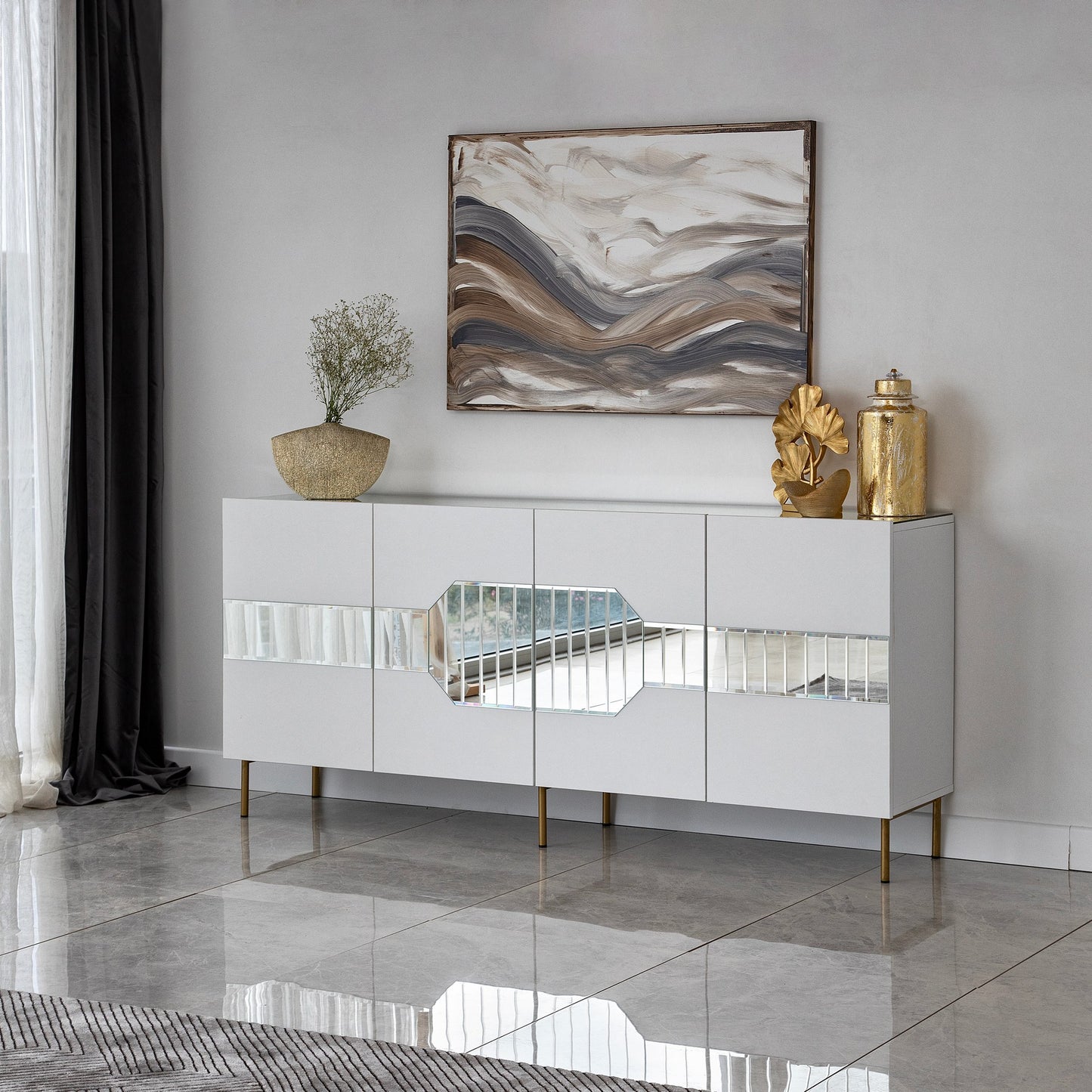 Μπουφές Λευκό
Χρυσό 180x40x80cm | 552NOS1804