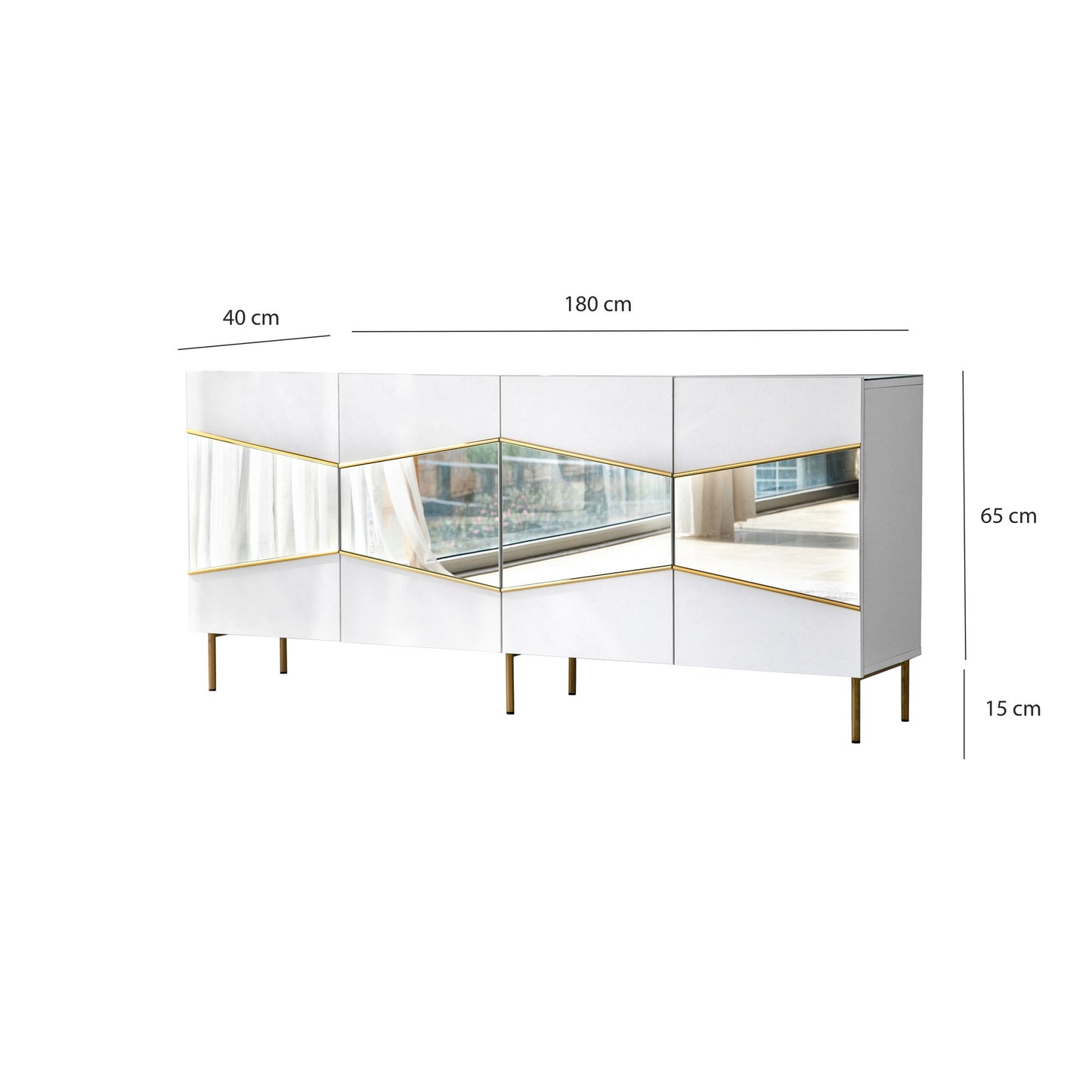 Μπουφές Λευκό
Χρυσό 180x40x80cm | 552NOS1809