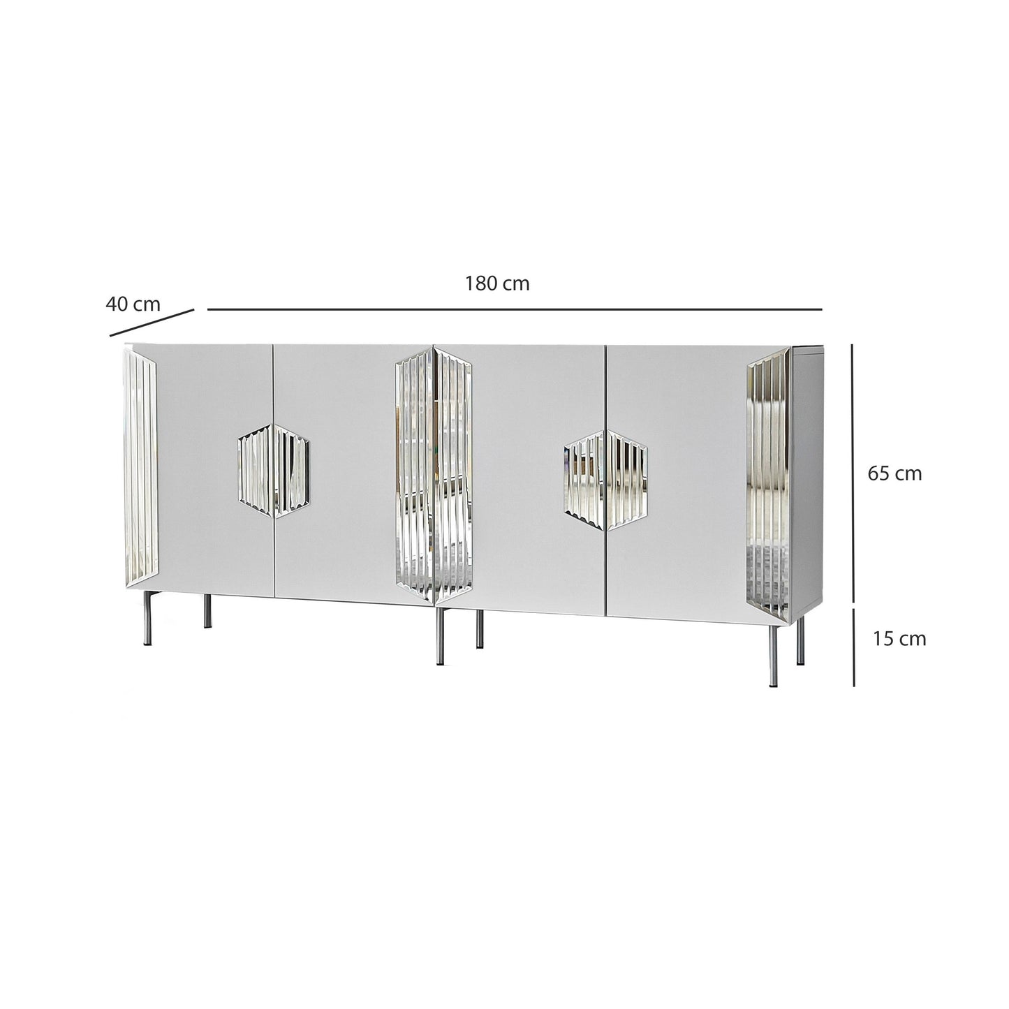 Μπουφές Λευκό
Ασημί 180x40x80cm | 552NOS1813