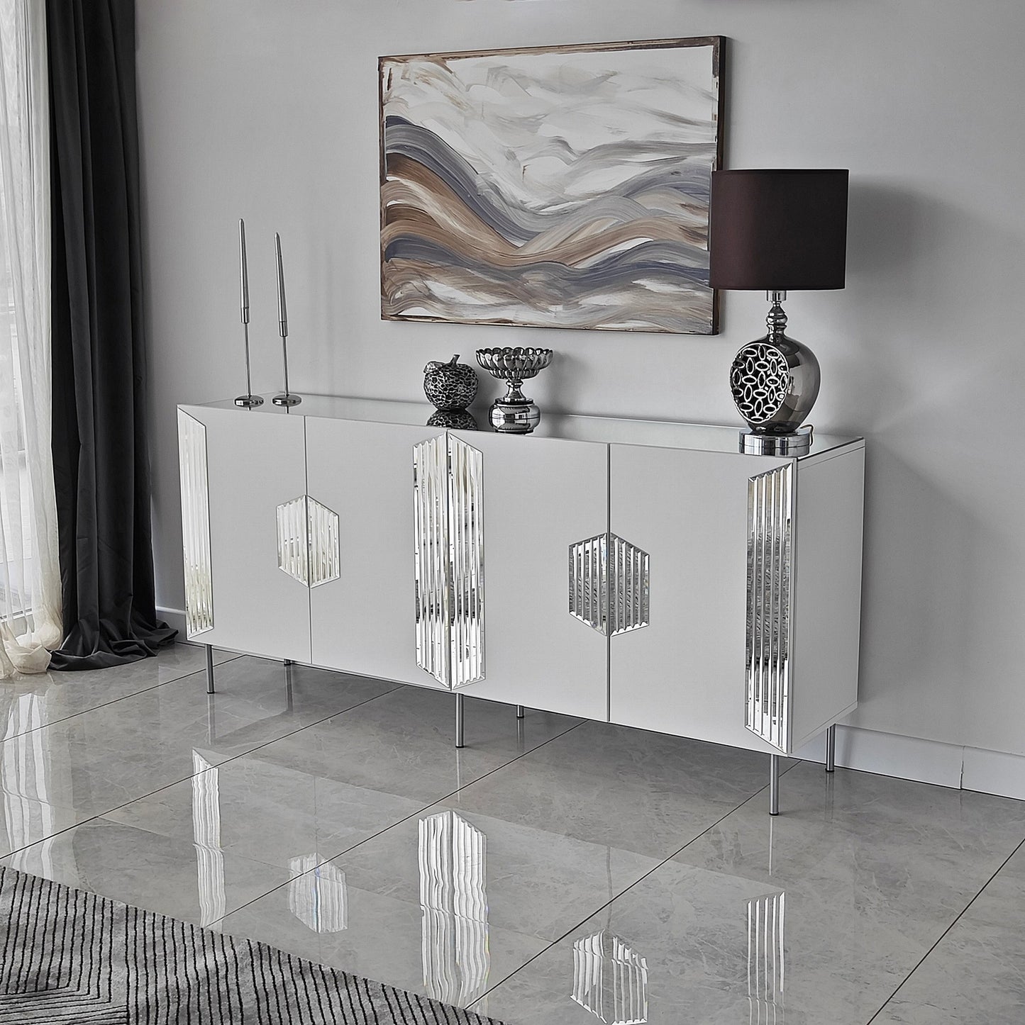 Μπουφές Λευκό
Ασημί 180x40x80cm | 552NOS1813