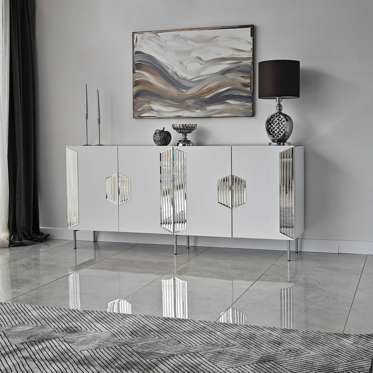 Μπουφές Λευκό
Ασημί 180x40x80cm | 552NOS1813