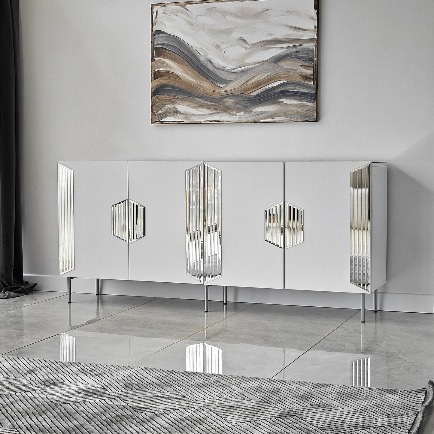 Μπουφές Λευκό
Ασημί 180x40x80cm | 552NOS1813