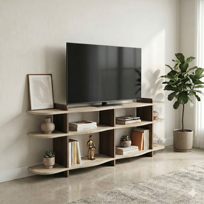 Κονσόλα Μπουφές 170x65x30 εκ Τραβερτίνο / Καρυδί 552NOS1821