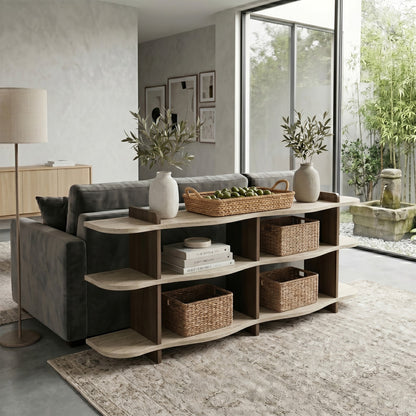 Κονσόλα Μπουφές 170x65x30 εκ Τραβερτίνο / Καρυδί 552NOS1821