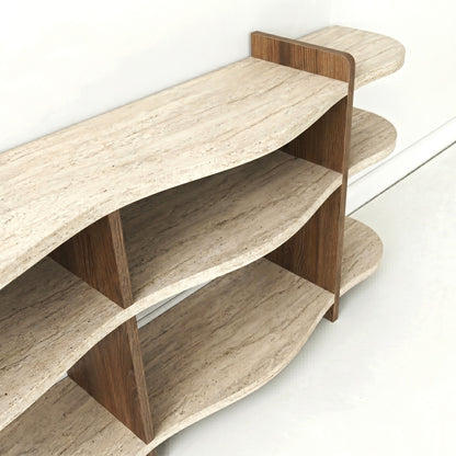 Κονσόλα Μπουφές 170x65x30 εκ Τραβερτίνο / Καρυδί 552NOS1821