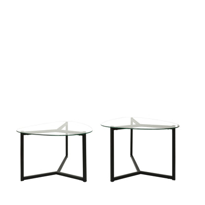 Τραπεζάκι Σαλονιού Set Matte Μαύρο 82 x 58 x 40 εκ GR552NOS2222
