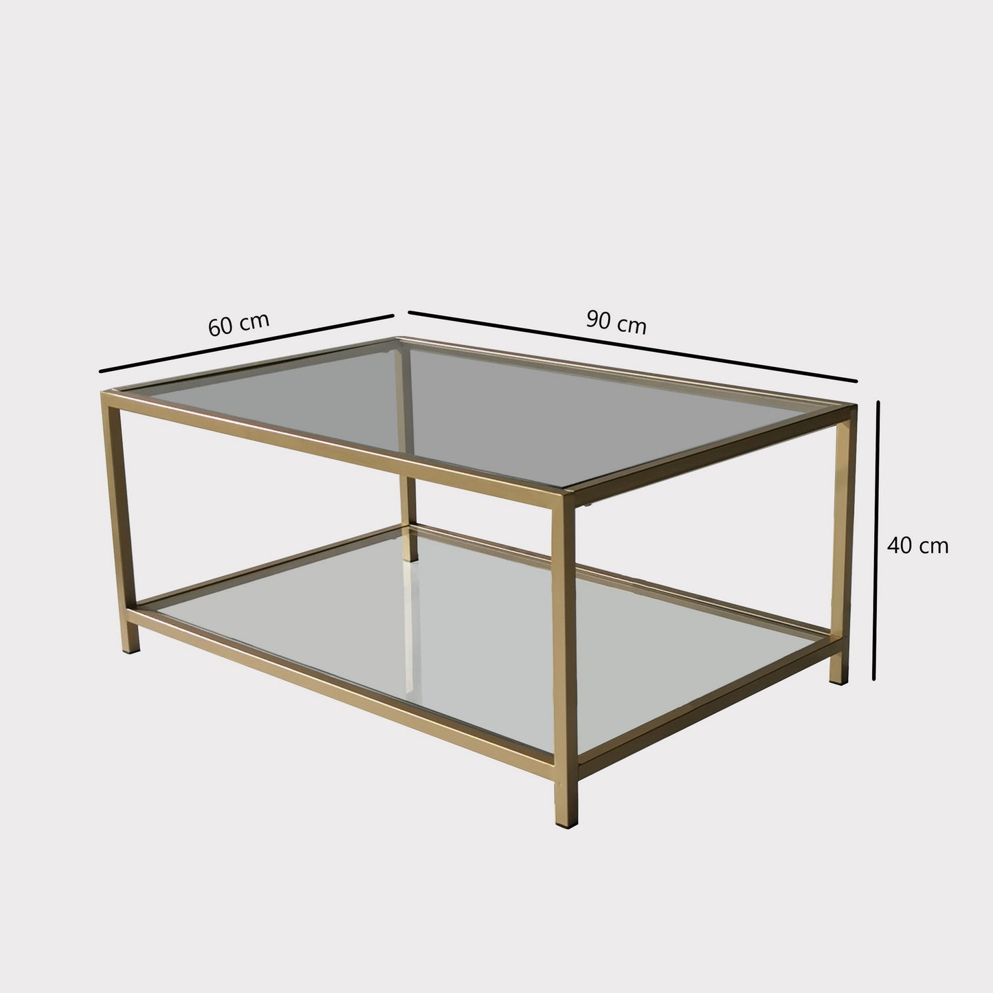Τραπεζάκι Σαλονιού Χρυσό 90 x 60 x 40 εκ GR552NOS2224