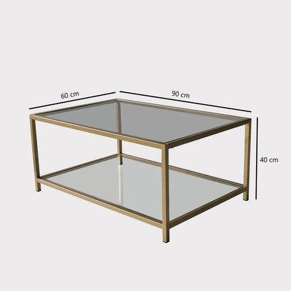 Τραπεζάκι Σαλονιού Χρυσό 90 x 60 x 40 εκ GR552NOS2224