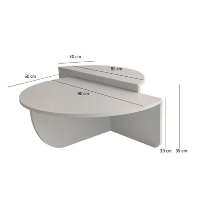 Τραπεζάκι Σαλονιού Λευκό 90 x 60 x 30 εκ GR552NOS2233