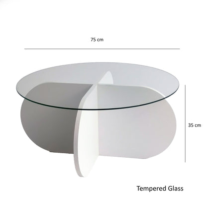 Τραπεζάκι Σαλονιού Λευκό 75 x 75 x 35 εκ GR552NOS2239