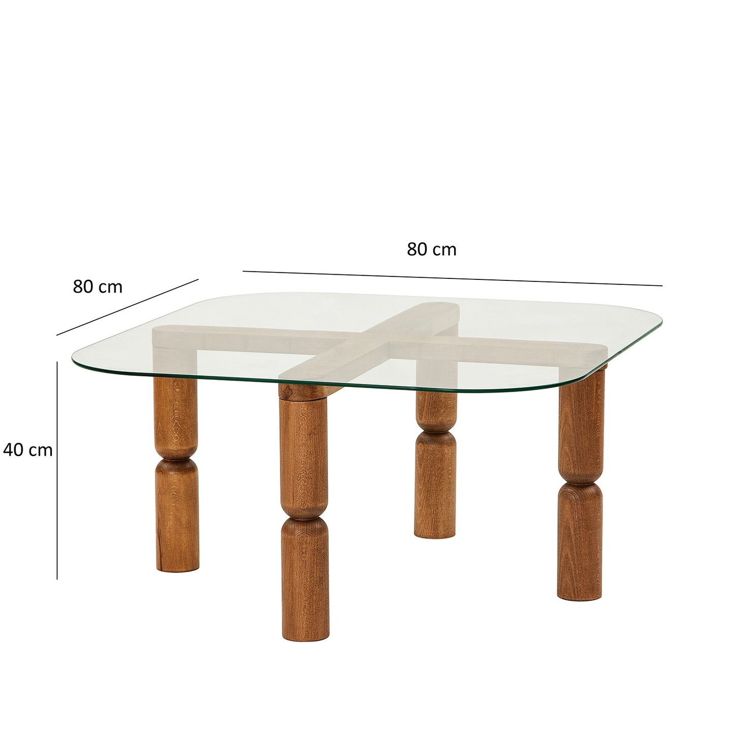 Τραπεζάκι Σαλονιού Καρυδί 80 x 80 x 40 εκ GR552NOS2264