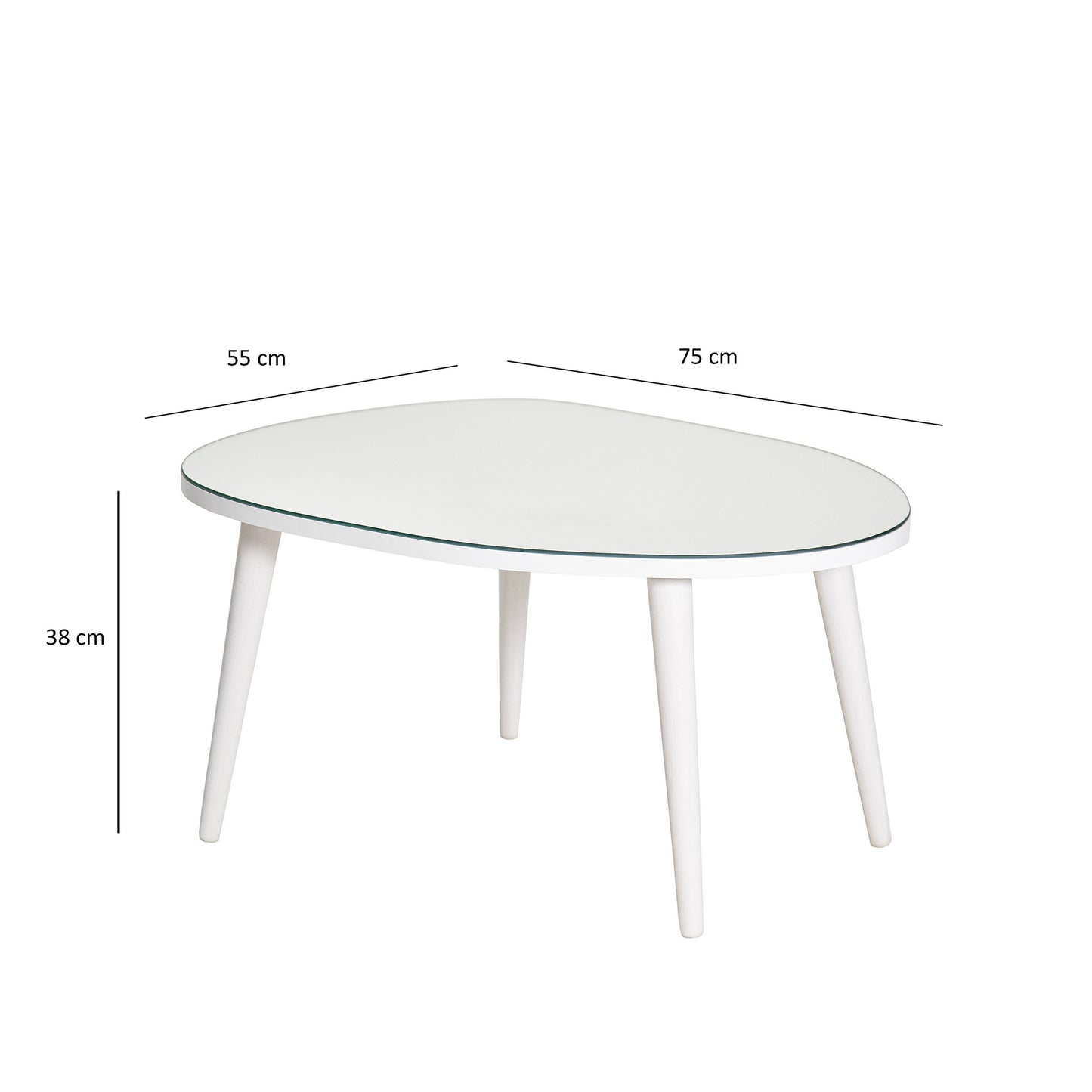 Τραπεζάκι Σαλονιού Λευκό 75 x 55 x 38 εκ GR552NOS2277