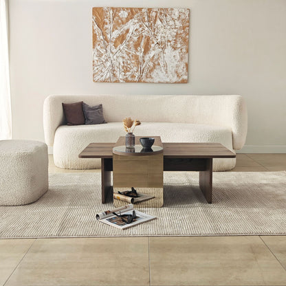 Τραπεζάκι Σαλονιού Set Μπρονζέ - Καρυδί 105 x 60 x 35 εκ GR552NOS2282