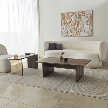 Τραπεζάκι Σαλονιού Set Μπρονζέ - Καρυδί 105 x 60 x 35 εκ GR552NOS2282