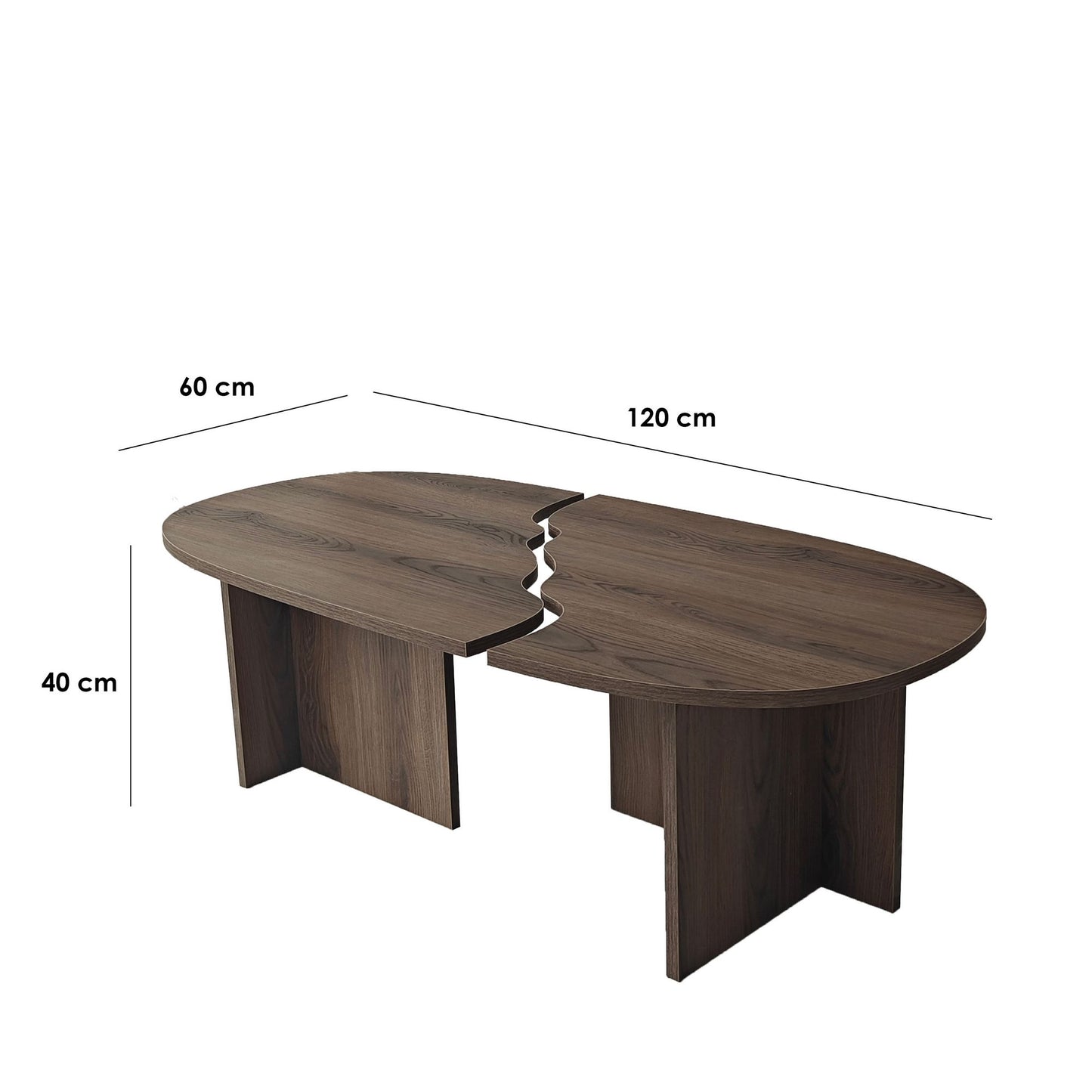 Τραπεζάκι Σαλονιού Καρυδί 120 x 60 x 38 εκ GR552NOS2285