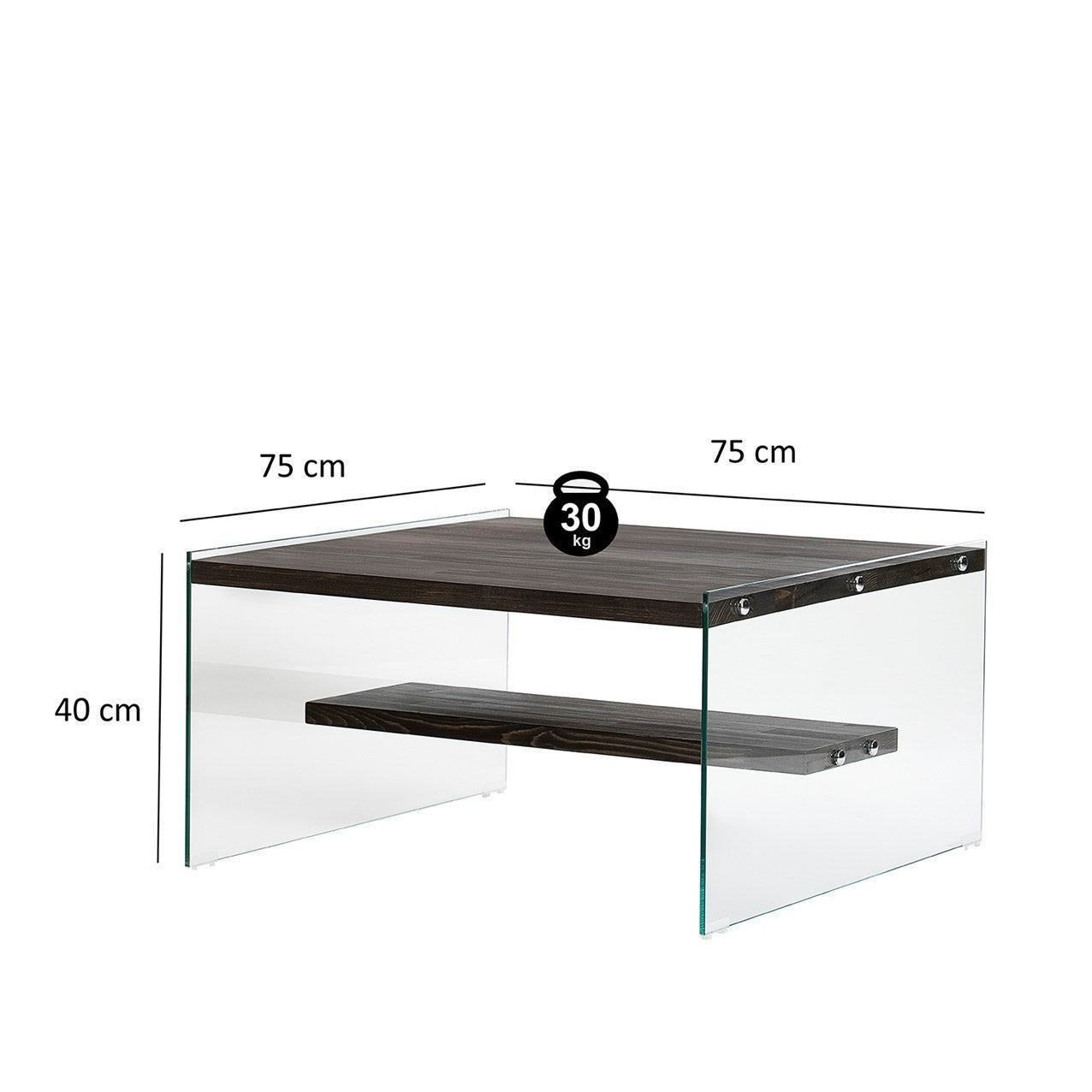 Τραπεζάκι Σαλονιού Ανθρακί 75 x 75 x 40 εκ GR552NOS2364
