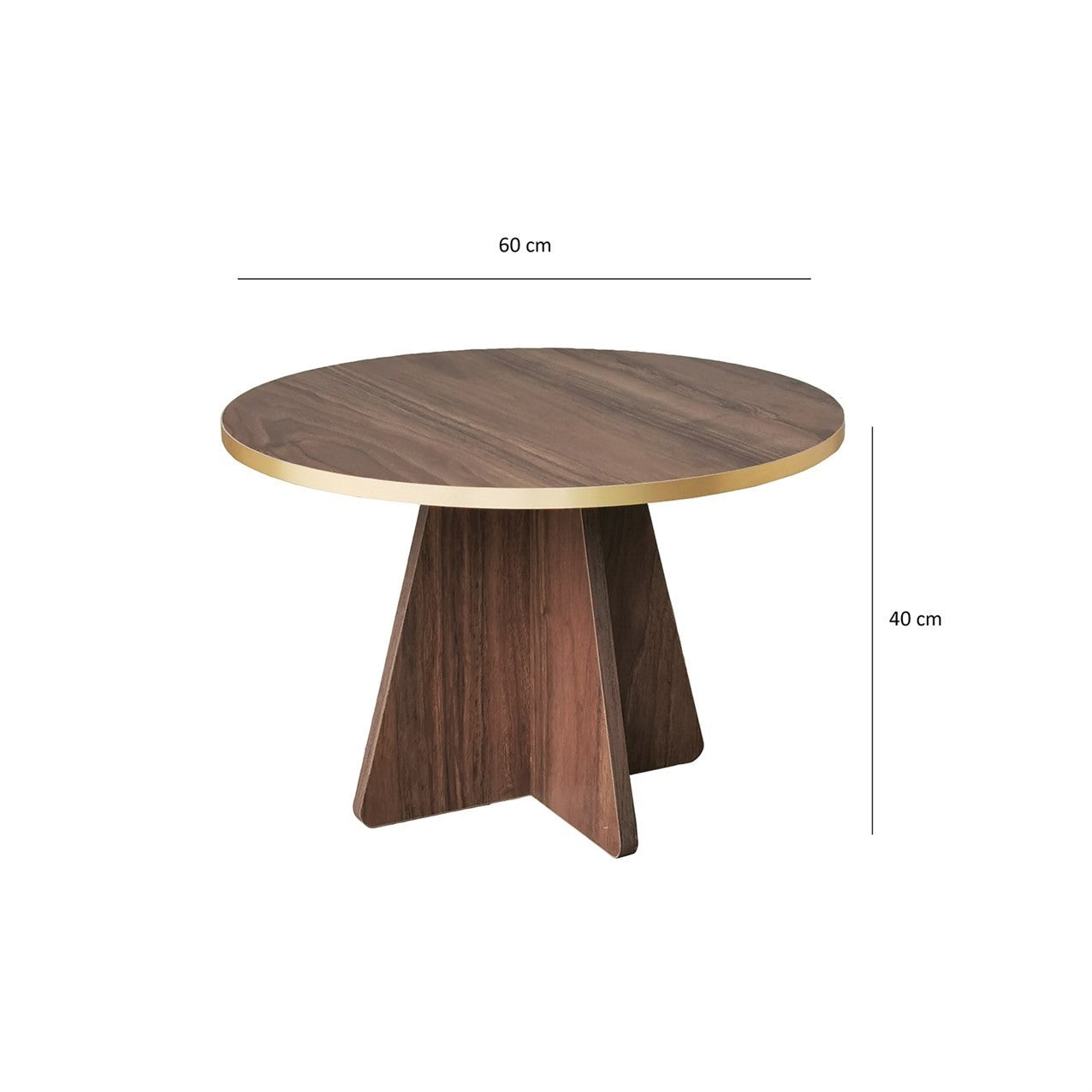Τραπεζάκι Σαλονιού Χρυσό - Καρυδί 60 x 60 x 40 εκ GR552NOS2373