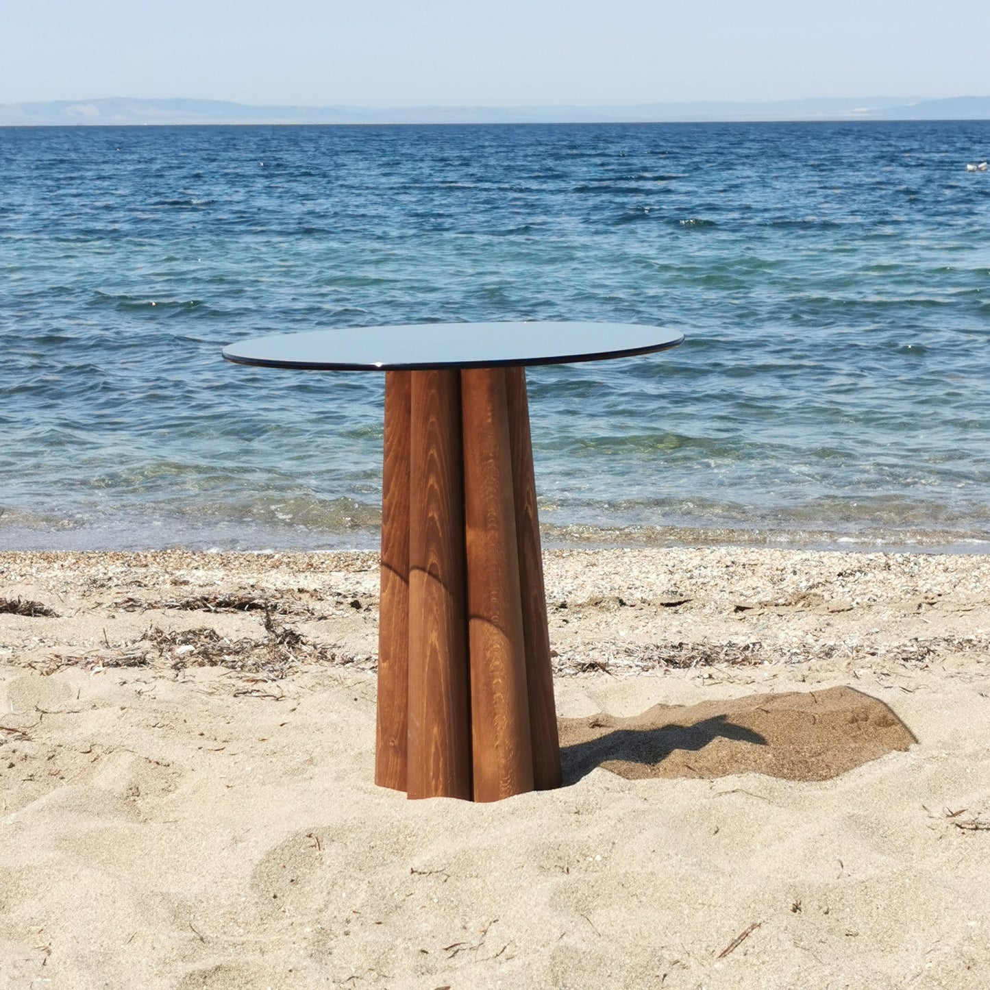 Τραπεζάκι Σαλονιού Μπρονζέ - Καρυδί 50 x 50 x 50 εκ GR552NOS2393