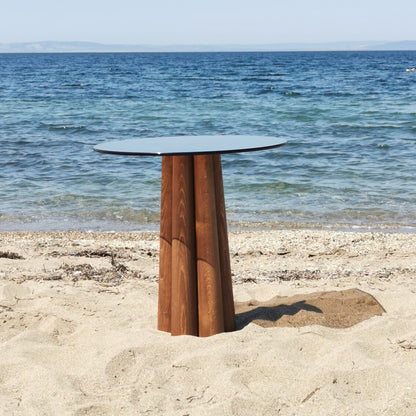 Τραπεζάκι Σαλονιού Μπρονζέ - Καρυδί 50 x 50 x 50 εκ GR552NOS2393