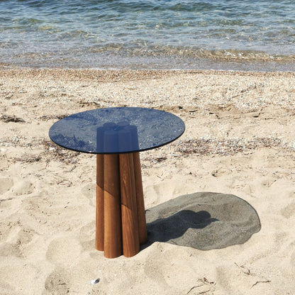 Τραπεζάκι Σαλονιού Καρυδί - Σκούρο Γκρι 50 x 50 x 50 εκ GR552NOS2394