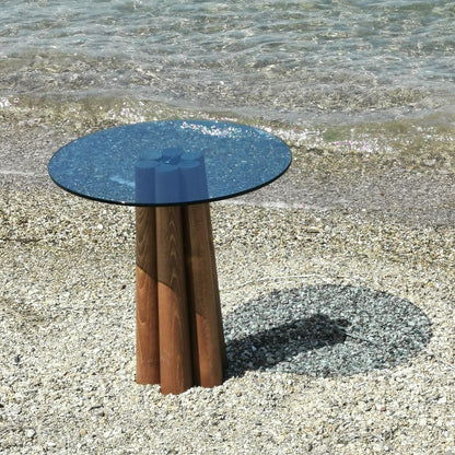 Τραπεζάκι Σαλονιού Καρυδί - Μπλε 50 x 50 x 50 εκ GR552NOS2395