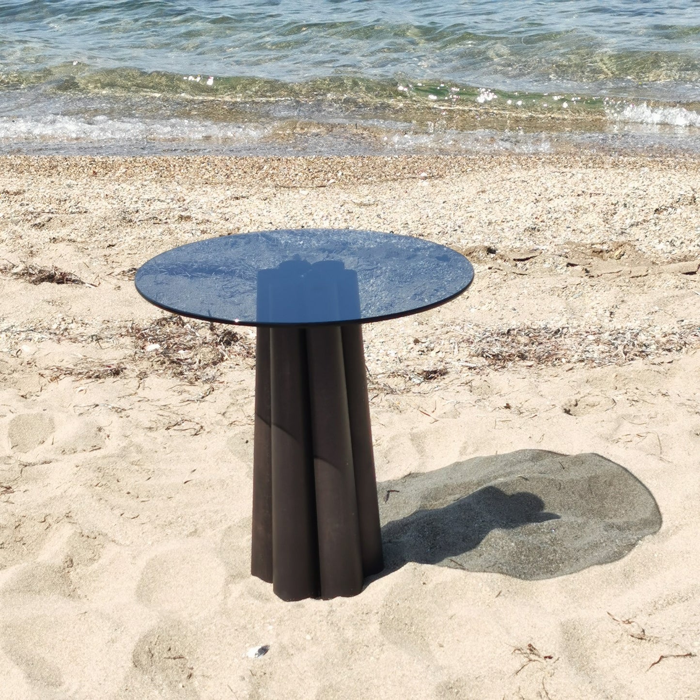 Τραπεζάκι Σαλονιού Σκούρο Γκρι - Μαύρο 50 x 50 x 50 εκ GR552NOS2398
