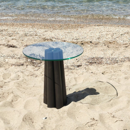 Τραπεζάκι Σαλονιού Διάφανο - Μαύρο 50 x 50 x 50 εκ GR552NOS2401