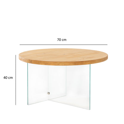 Τραπεζάκι Σαλονιού Διάφανο - Δρυς 70 x 40 εκ GR552NOS2411