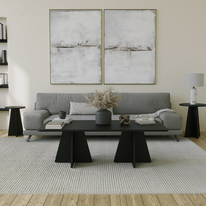 Τραπεζάκι Σαλονιού Set Μαύρο 180 x 42 x 40 εκ GR552NOS2481
