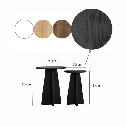 Τραπεζάκι Σαλονιού Set Μαύρο 180 x 42 x 40 εκ GR552NOS2481