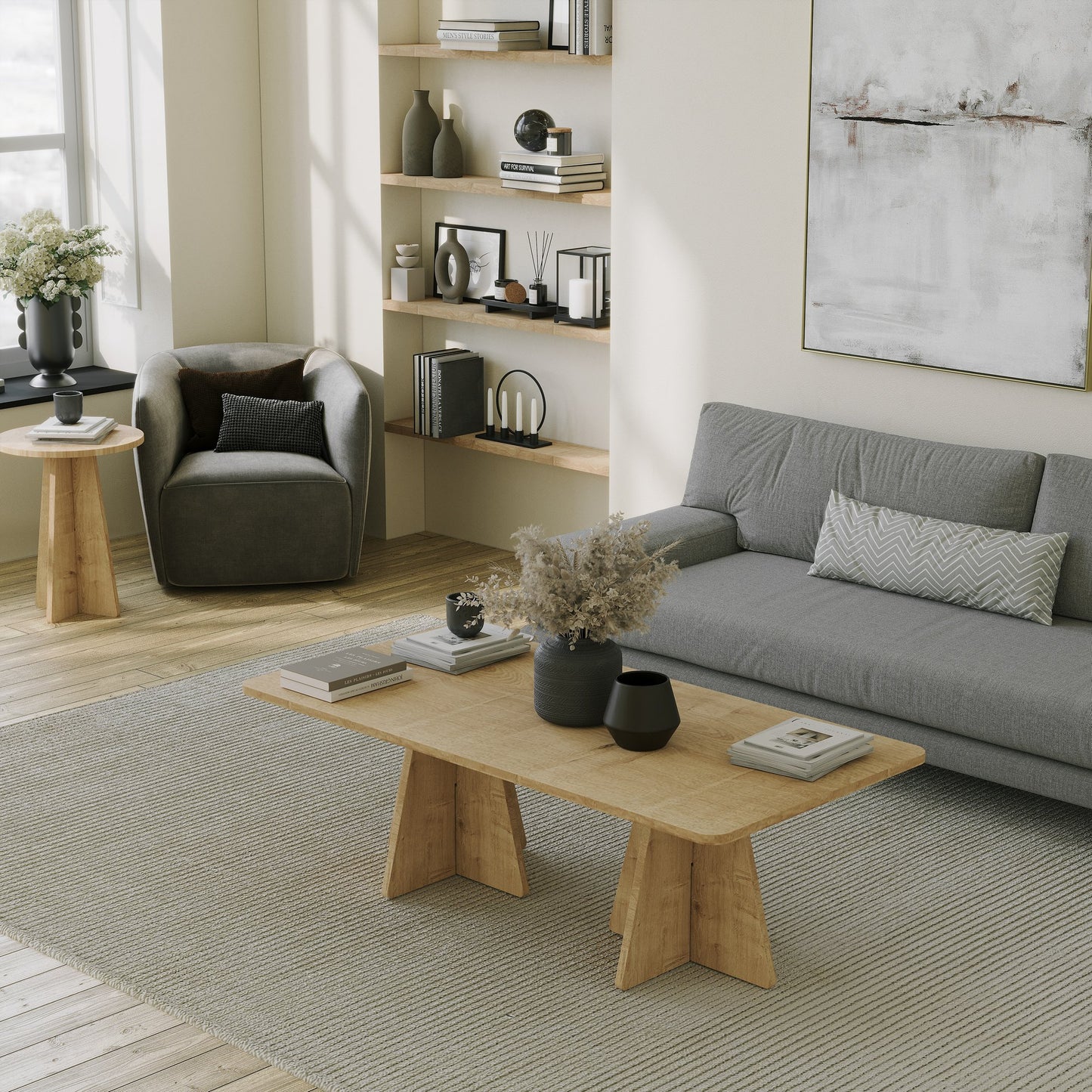 Τραπεζάκι Σαλονιού Δρυς Sapphire 120 x 60 x 40 εκ GR552NOS2492