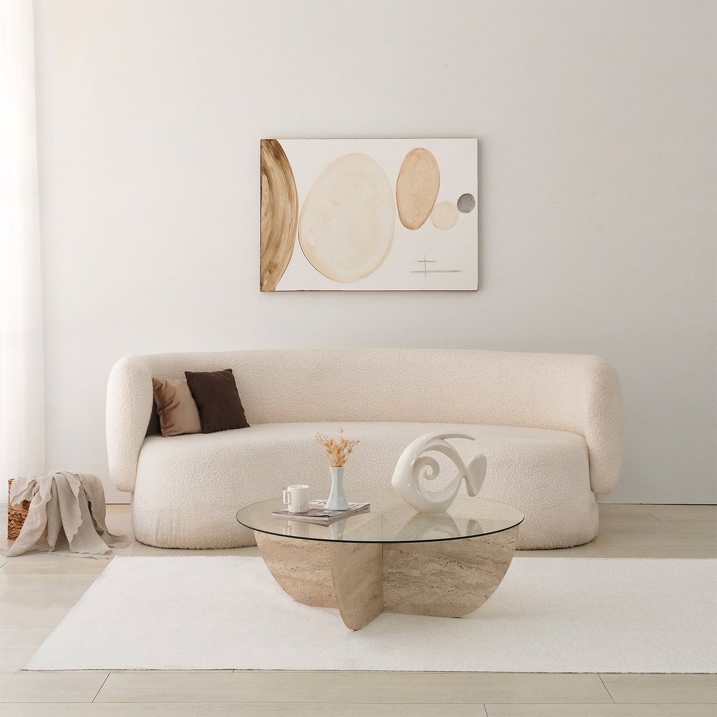 Τραπεζάκι Σαλονιού Travertine 90 εκ GR552NOS2499