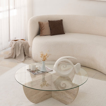 Τραπεζάκι Σαλονιού Travertine 90 εκ GR552NOS2499
