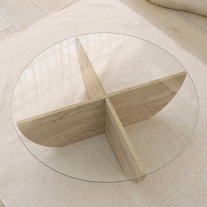 Τραπεζάκι Σαλονιού Travertine 90 εκ GR552NOS2499