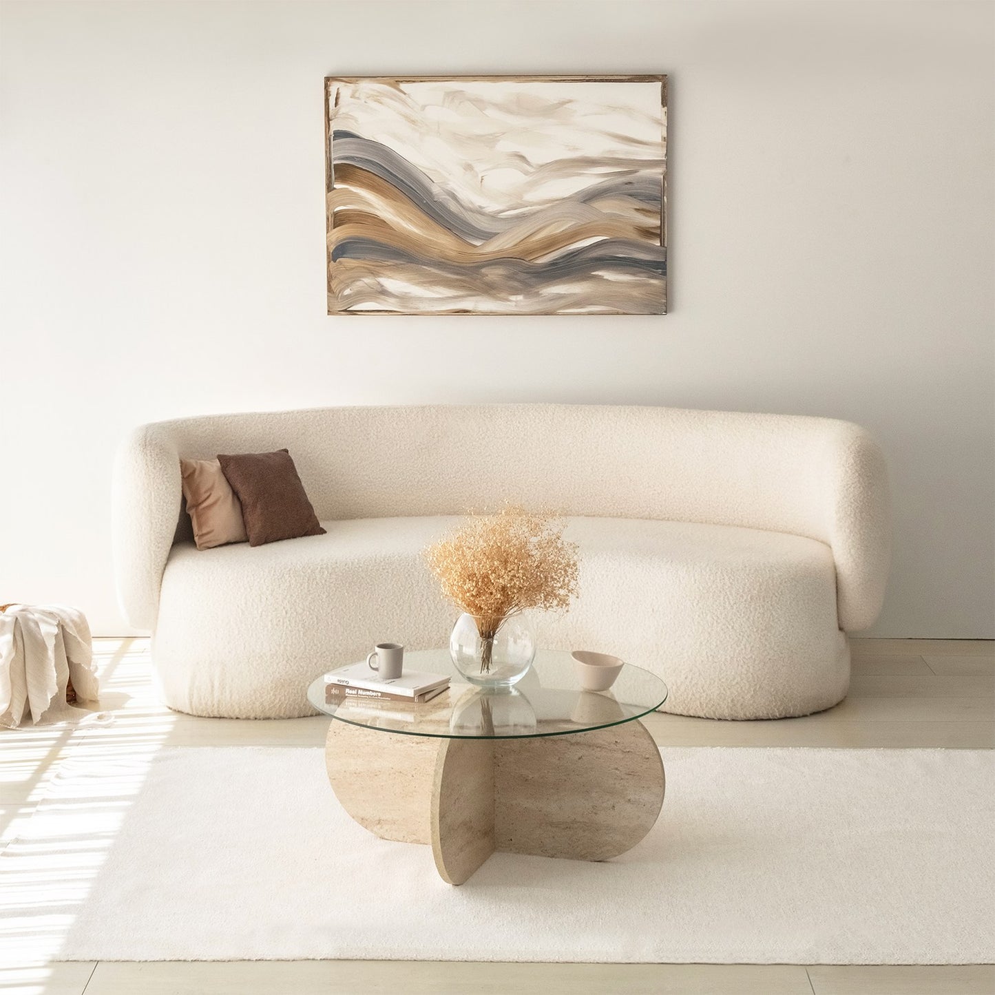 Τραπεζάκι Σαλονιού Travertine 75 εκ GR552NOS2500