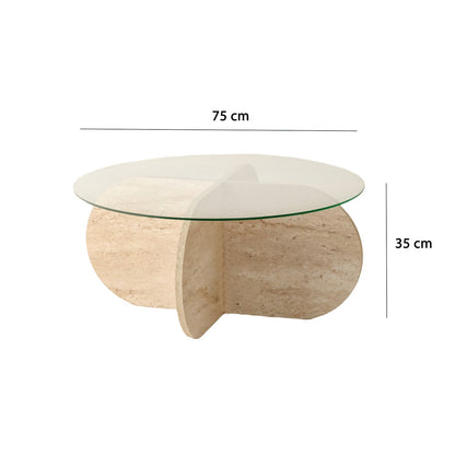 Τραπεζάκι Σαλονιού Travertine 75 εκ GR552NOS2500