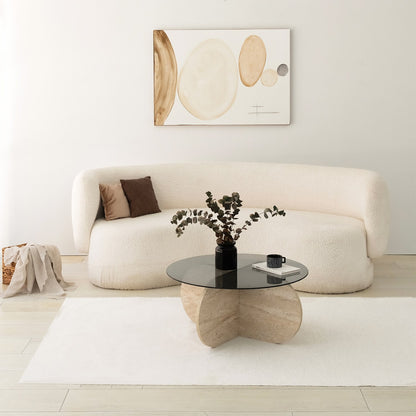 Τραπεζάκι Σαλονιού Travertine - Καπνιστό 75 εκ GR552NOS2501