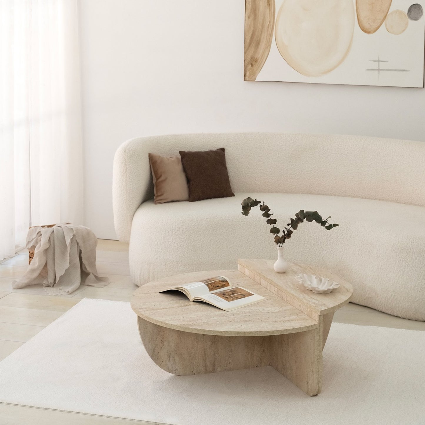 Τραπεζάκι Σαλονιού Travertine 90 εκ GR552NOS2502